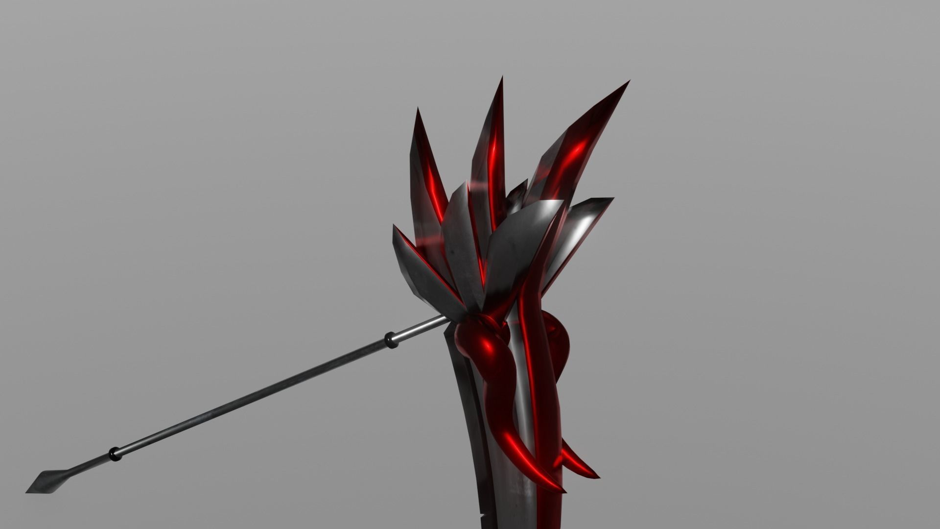 Crimson Winged Scythe Low-poly 3D model_2
