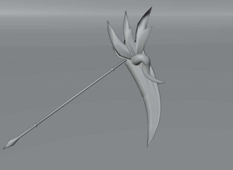 Crimson Winged Scythe Low-poly 3D model_4