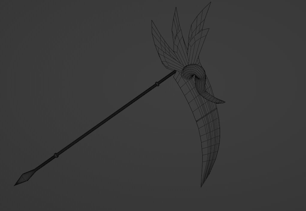 Crimson Winged Scythe Low-poly 3D model_5