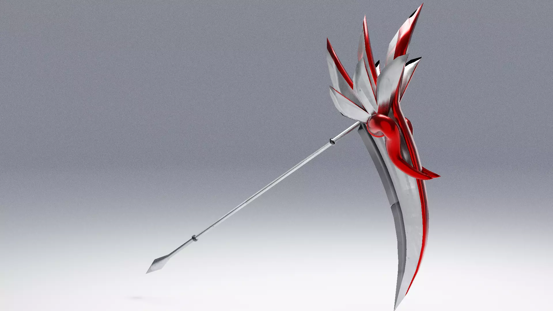 Crimson Winged Scythe Low-poly 3D model_0