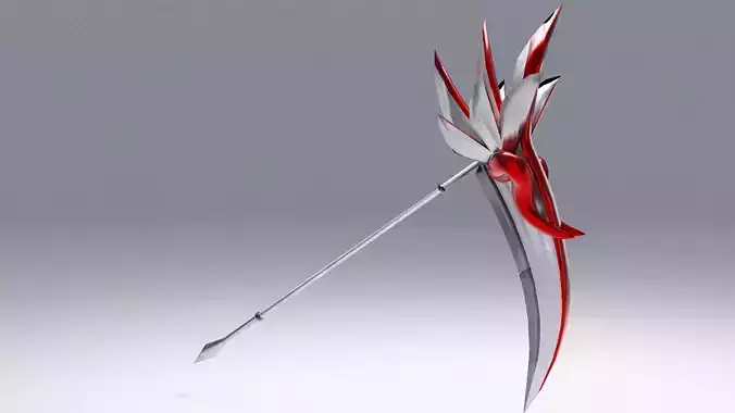 Crimson Winged Scythe Low-poly 3D model