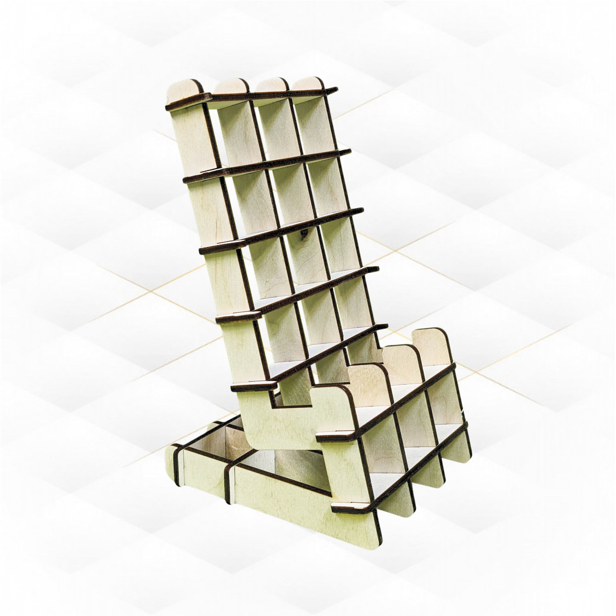 Stand holder for mobile unique design for laser cut 3D print model_1