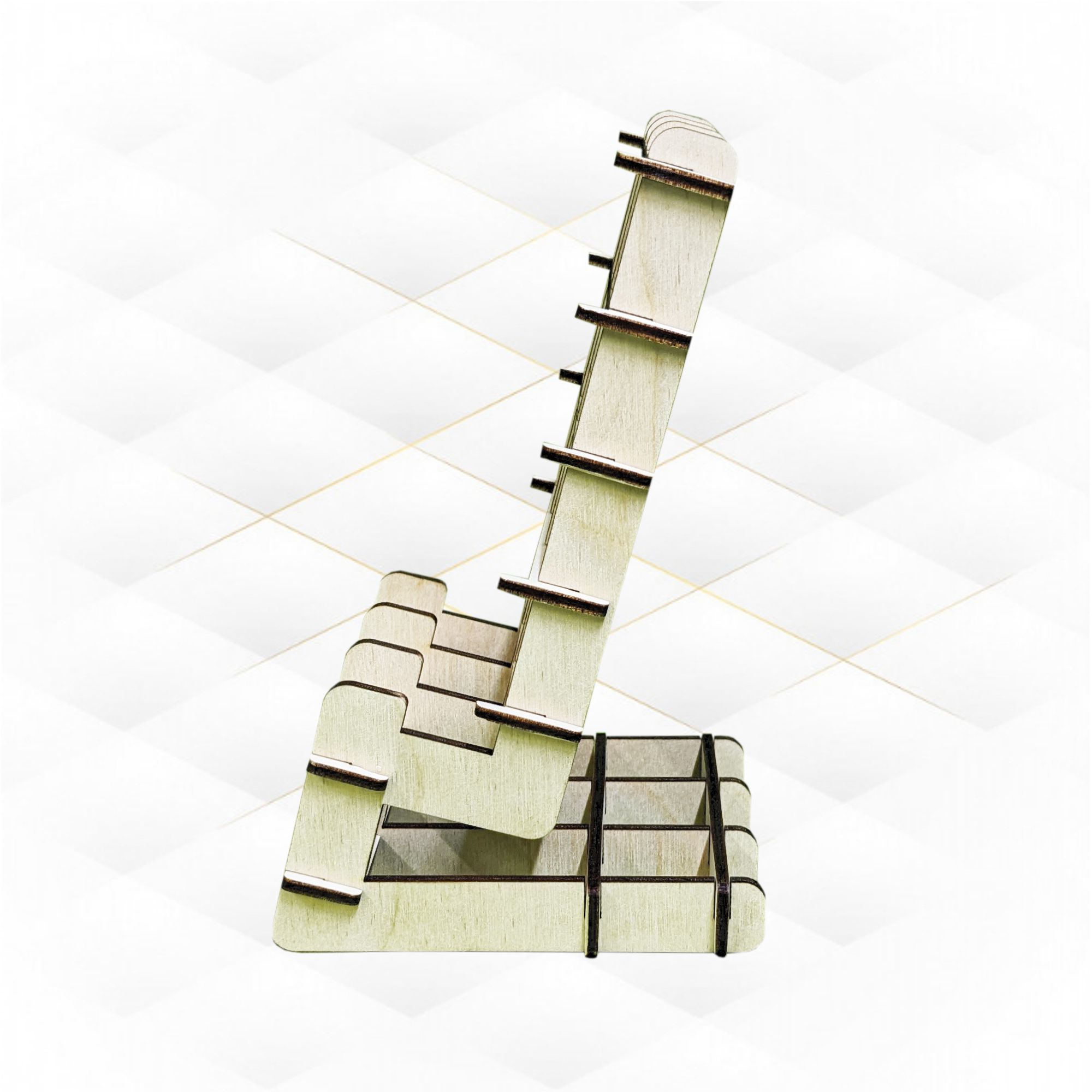 Stand holder for mobile unique design for laser cut 3D print model_2