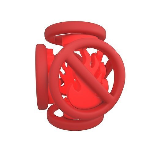 3D model No Fire Icon V2 002 VR / AR / low-poly | CGTrader