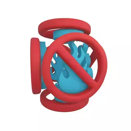 No Fire Icon V2 005 Low-poly 3D model