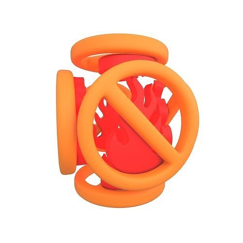 No Fire Icon V2 007 Low-poly 3D model
