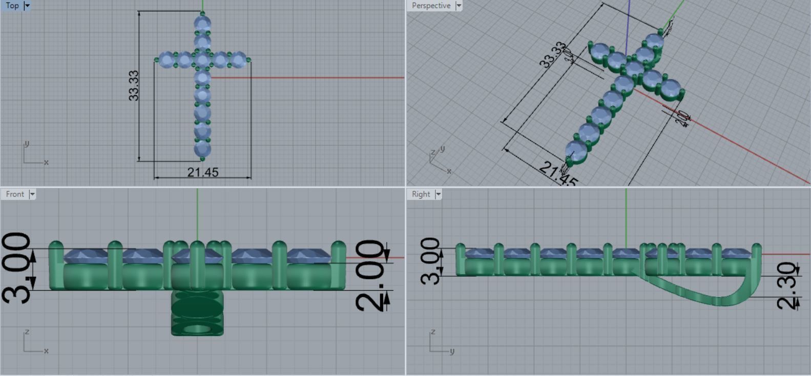 Cross Pendant 3D print model_4