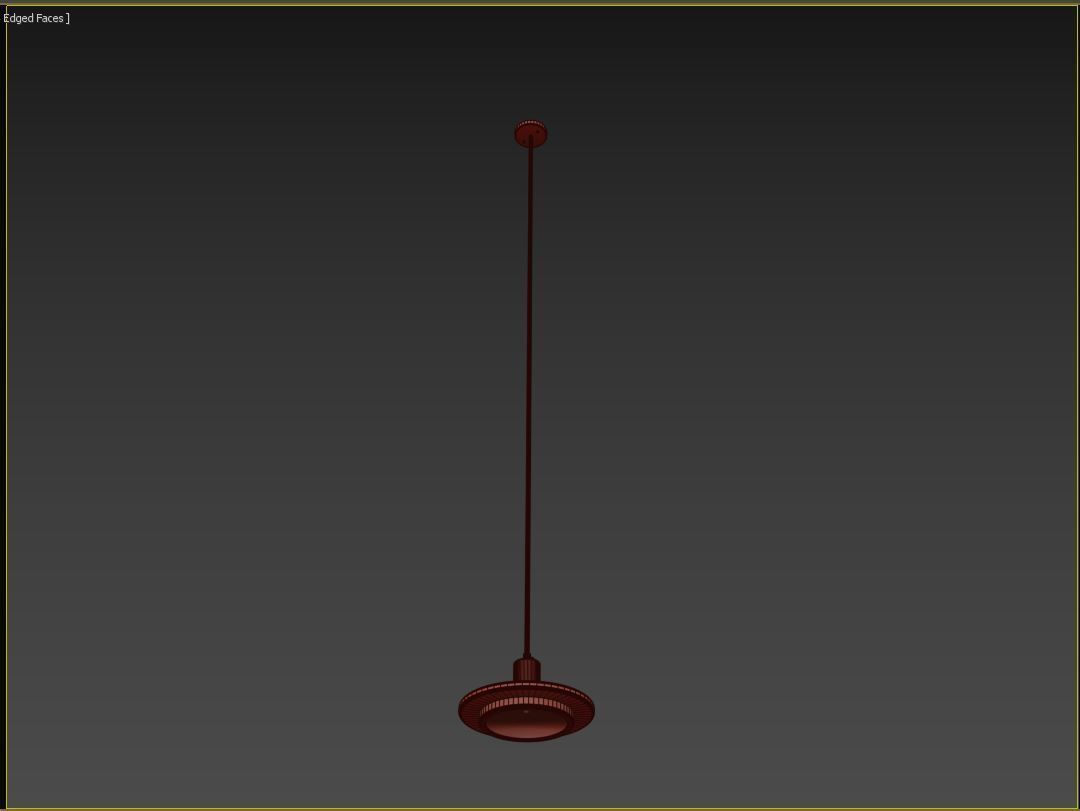 Double Circle Pendant Light 3D model_7