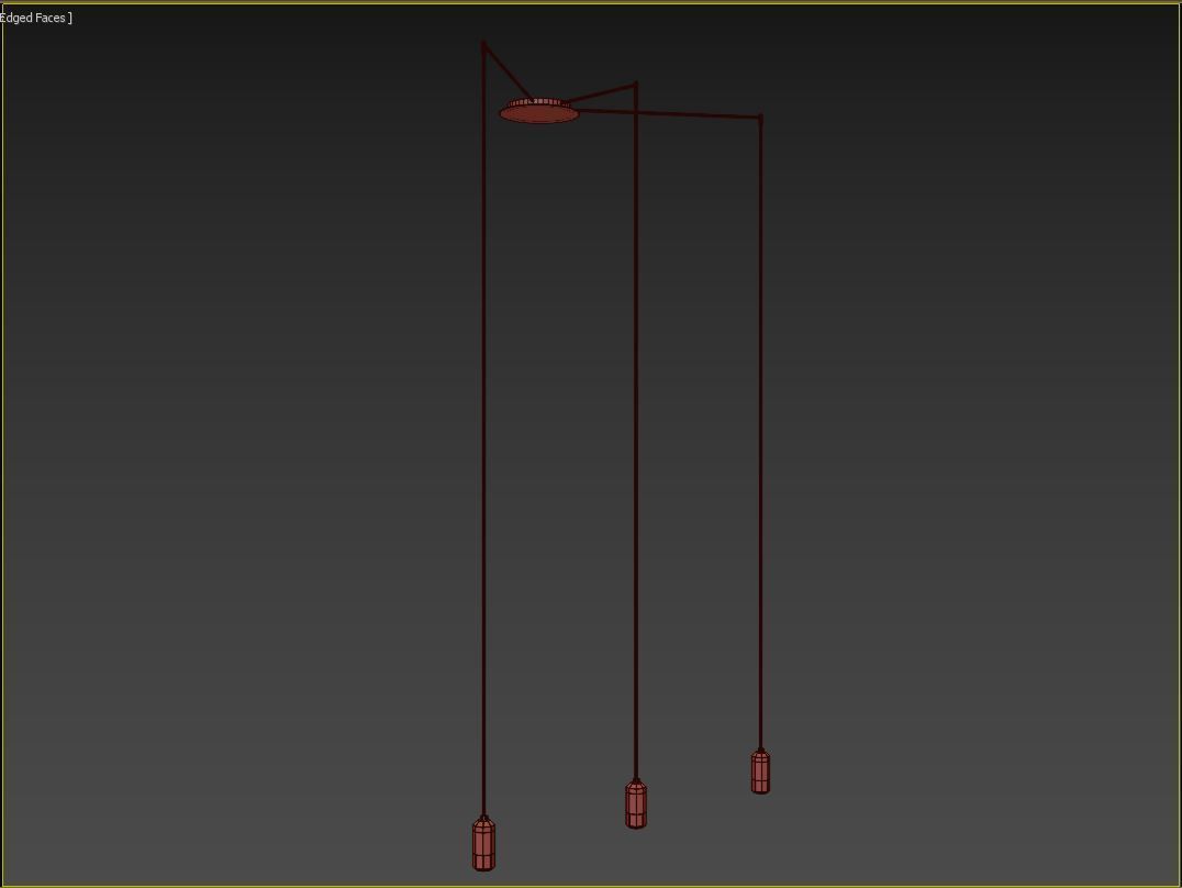 Wireflow free-form pendant light 3D model_3