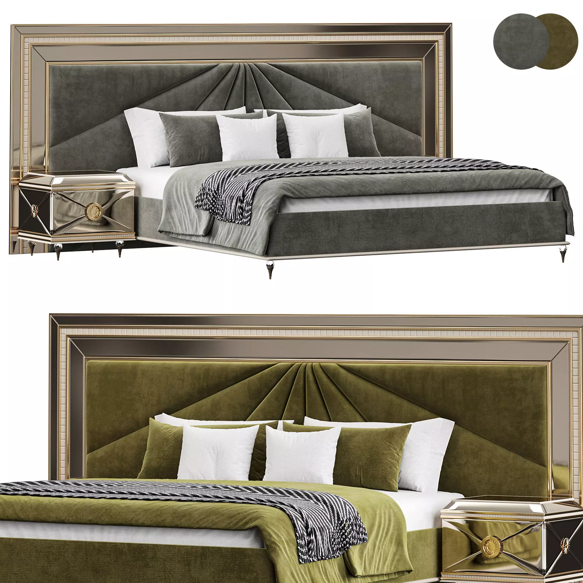 Silva Luxury Bed By Evgor Collection 3D model