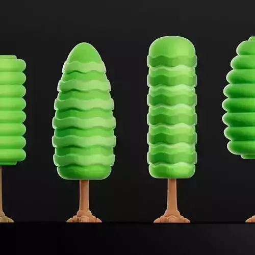 Cartoon style Trees and Hedges Bundle A