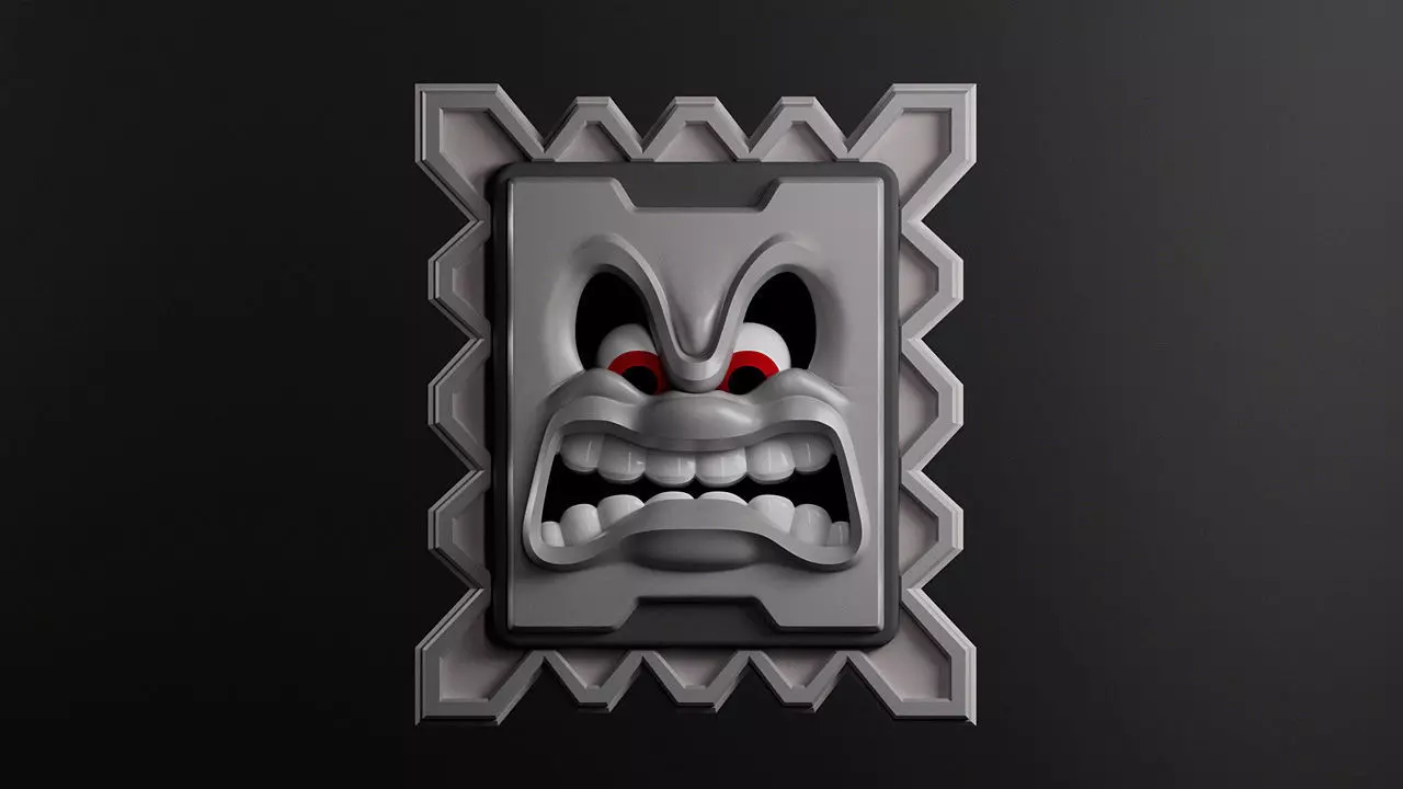 Super Mario Thwomp 3D model_0