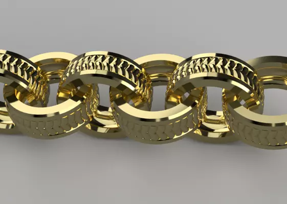 Belcher chain link rings matching 3D print model