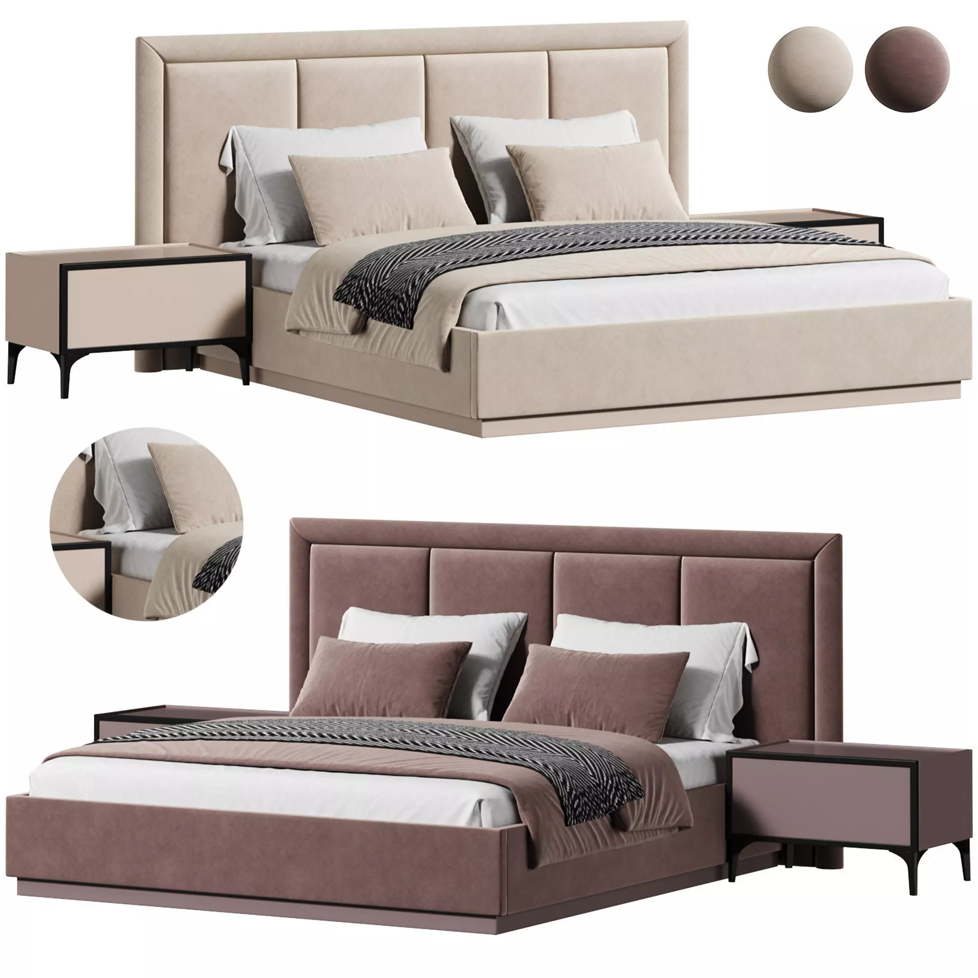 Varnsa Bed by Akyuzmobilya 3D model_0