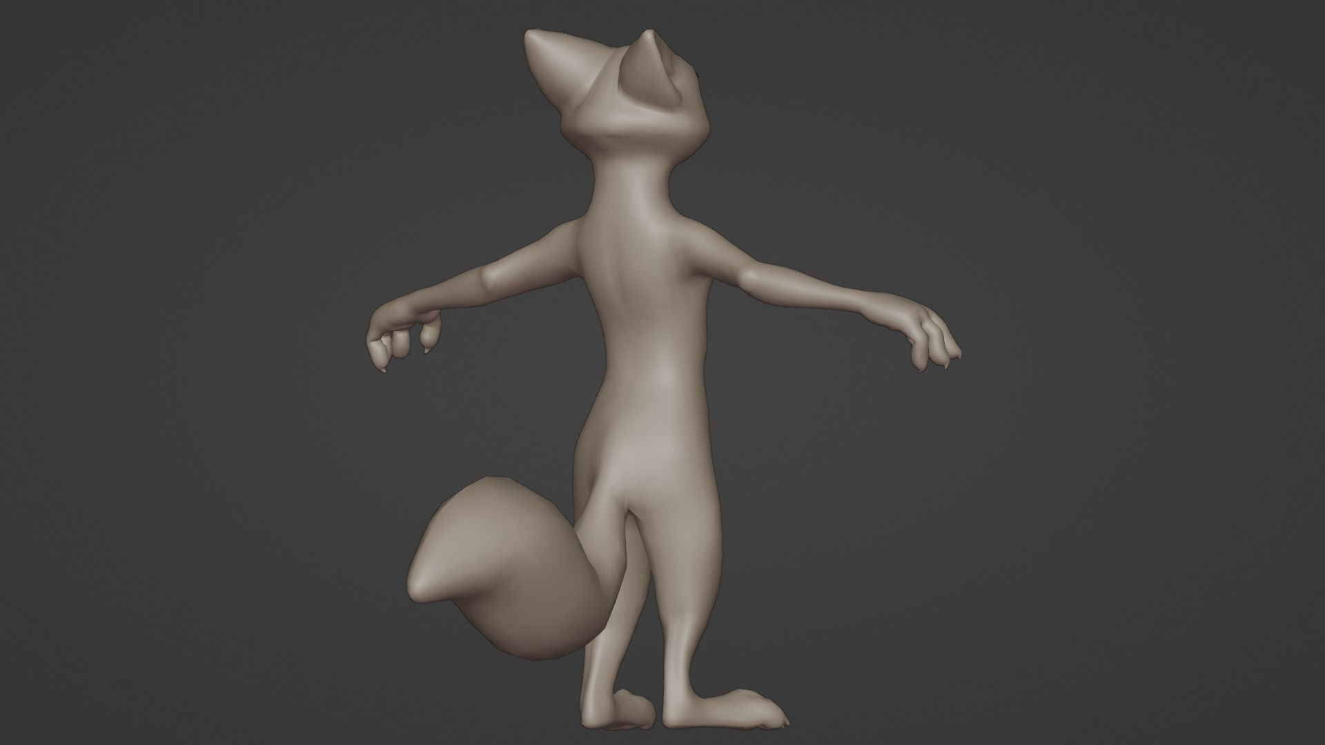 Furry Fox Stylized 3D Base Mesh 3D model_4