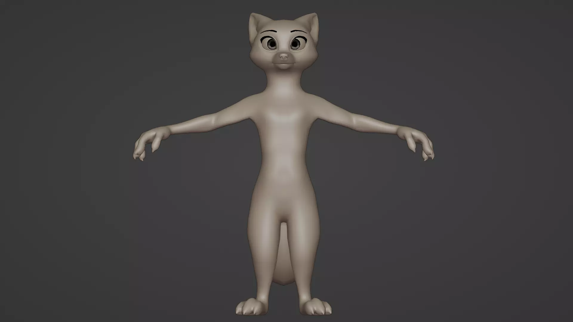 Furry Fox Stylized 3D Base Mesh 3D model_0