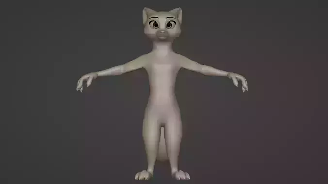 Furry Fox Stylized 3D Base Mesh