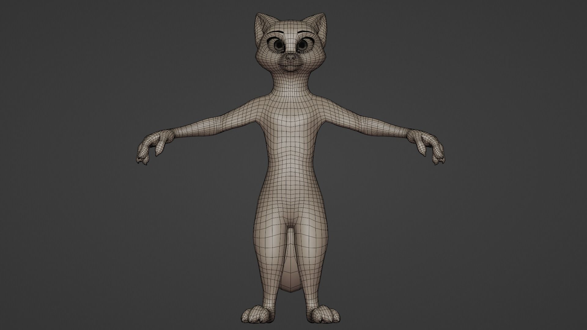 Furry Fox Stylized 3D Base Mesh 3D model_1