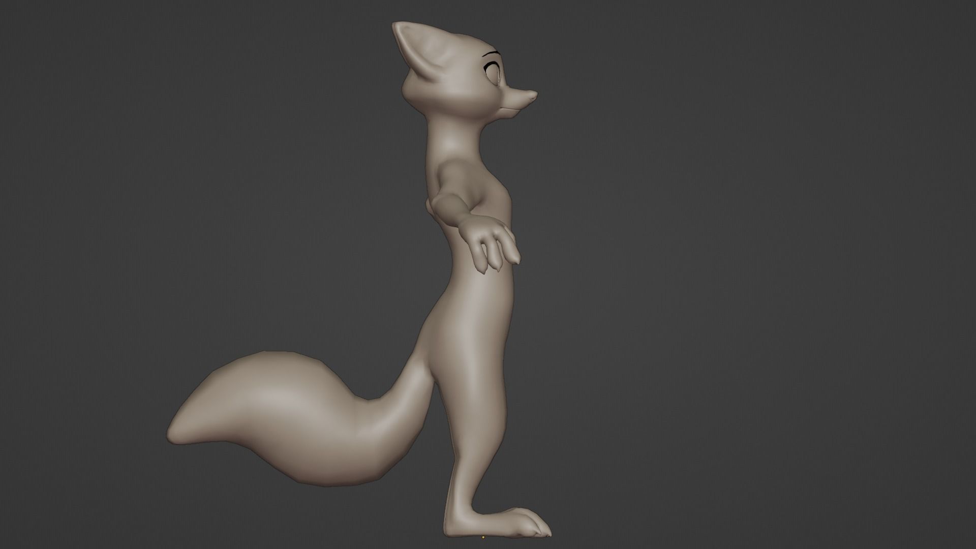 Furry Fox Stylized 3D Base Mesh 3D model_3