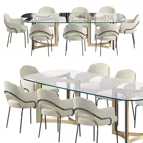 ReMix Rectangular Glass Top Dining Table 3D model ReMix Rectangular Glass Top Dining Table 3D model