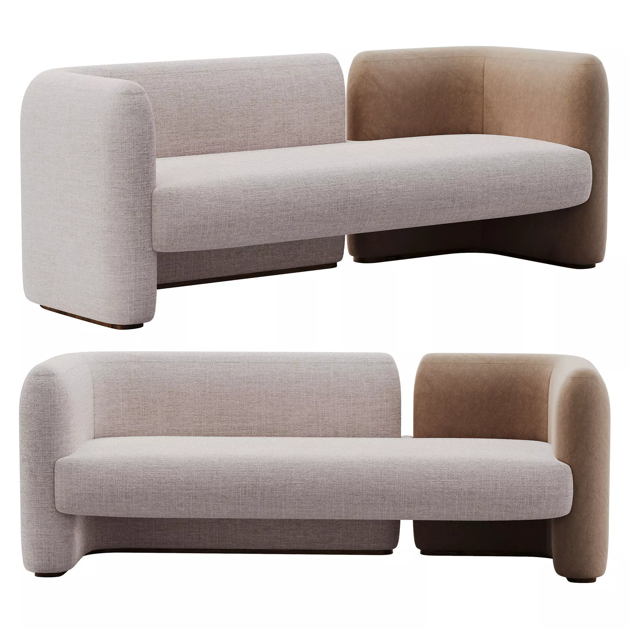 Candelaria Contemporary Sofa by AD HOC Low-poly 3D model_0