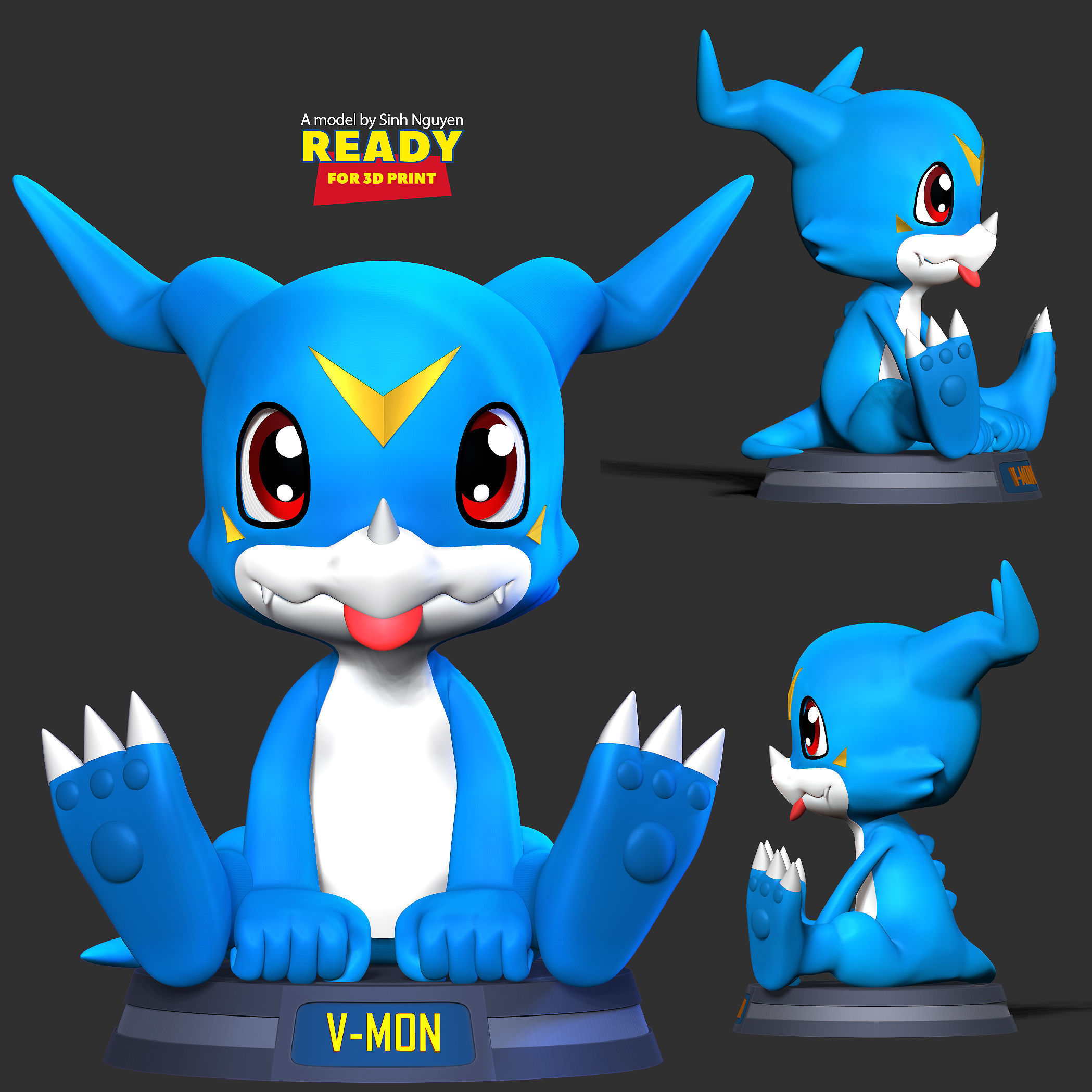 Veemon - Digimon Adventure 3D print model_1