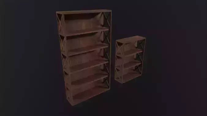 Wooden Shelves 3D Model Low-poly 3D model