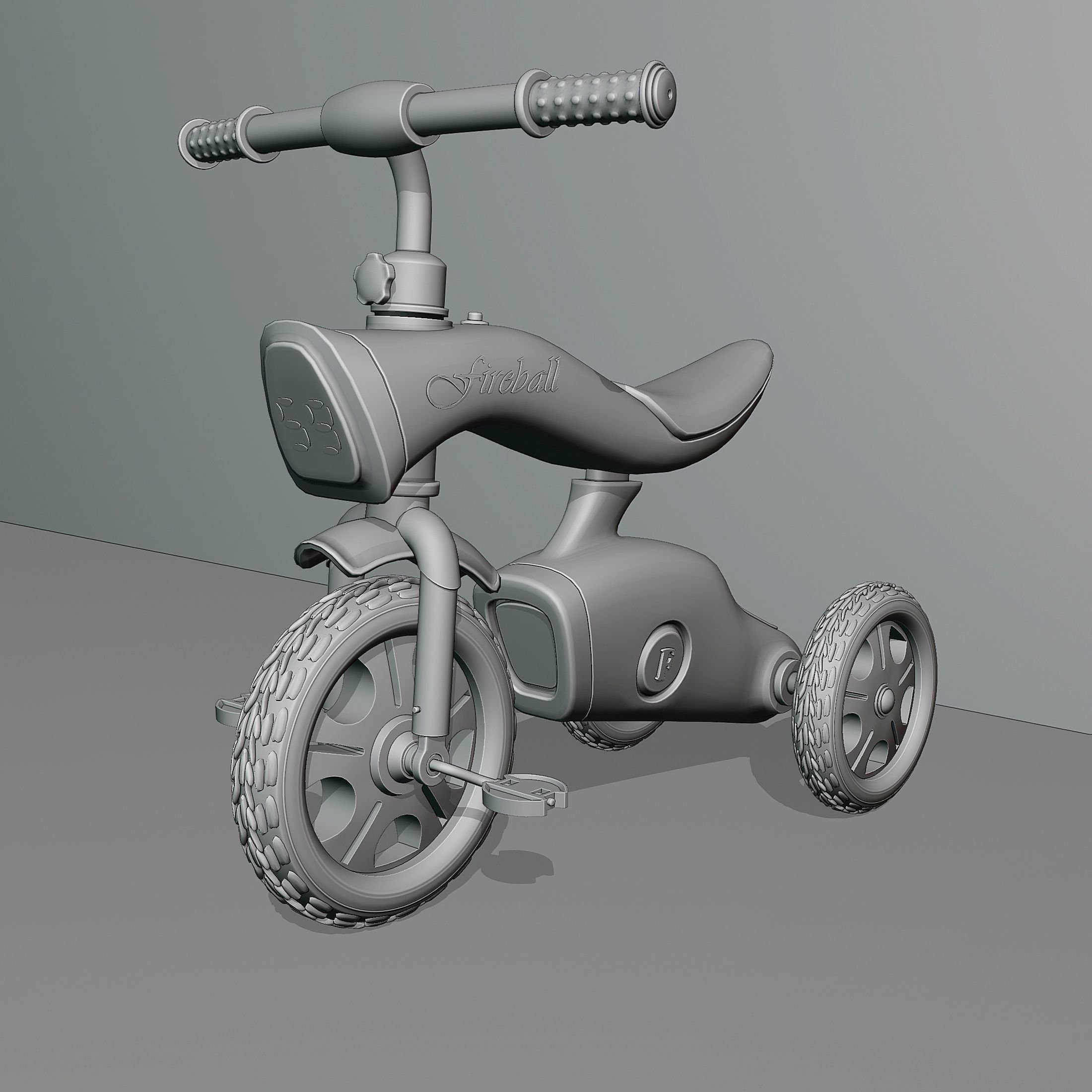 Childrens plastic tricycle 1 3D model_4