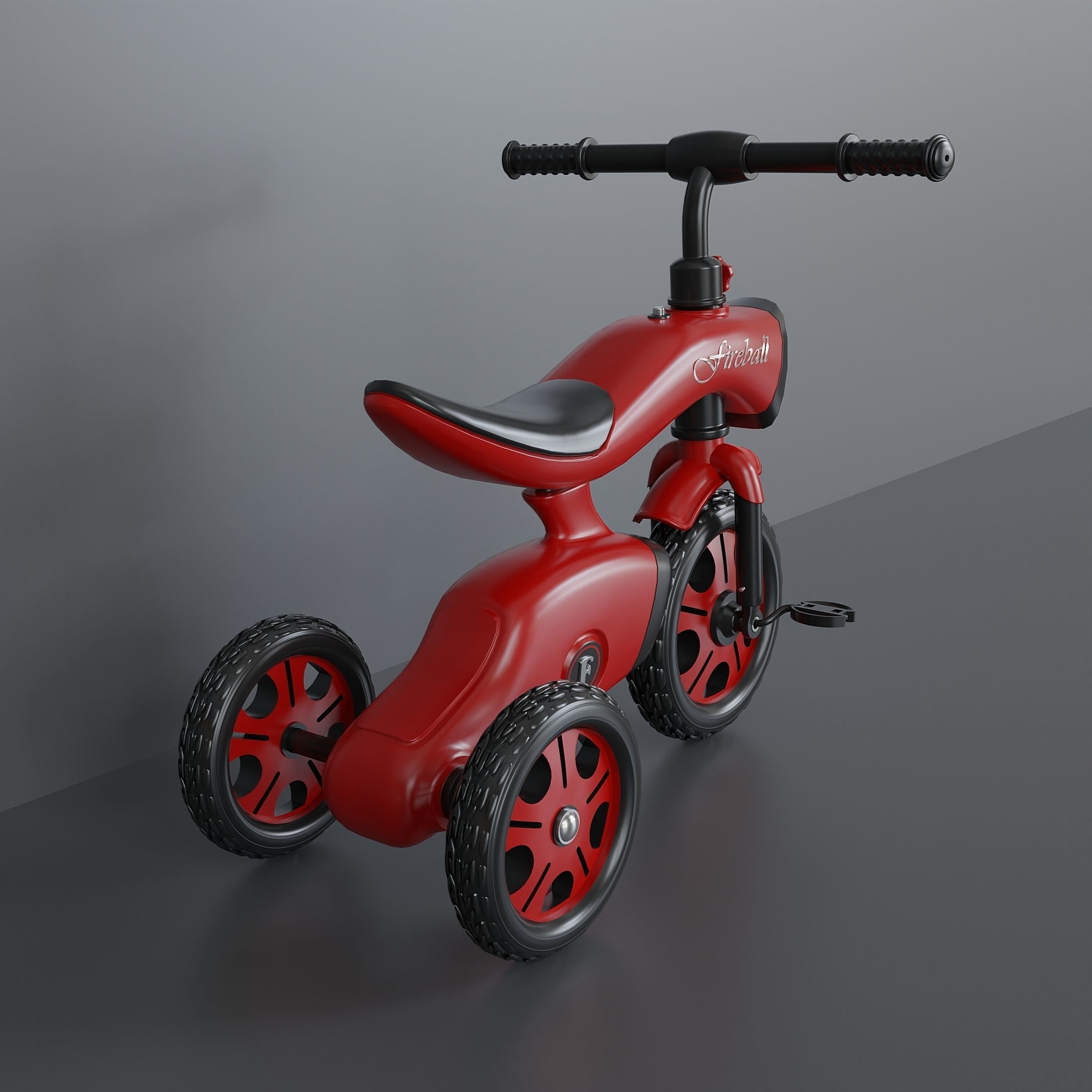 Childrens plastic tricycle 1 3D model_3