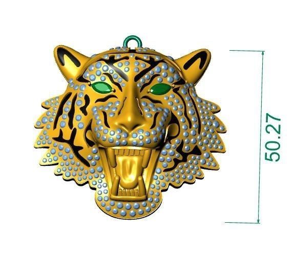 Tiger pendant  3D print model_4