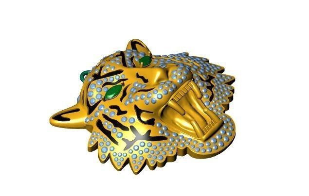 Tiger pendant  3D print model_3