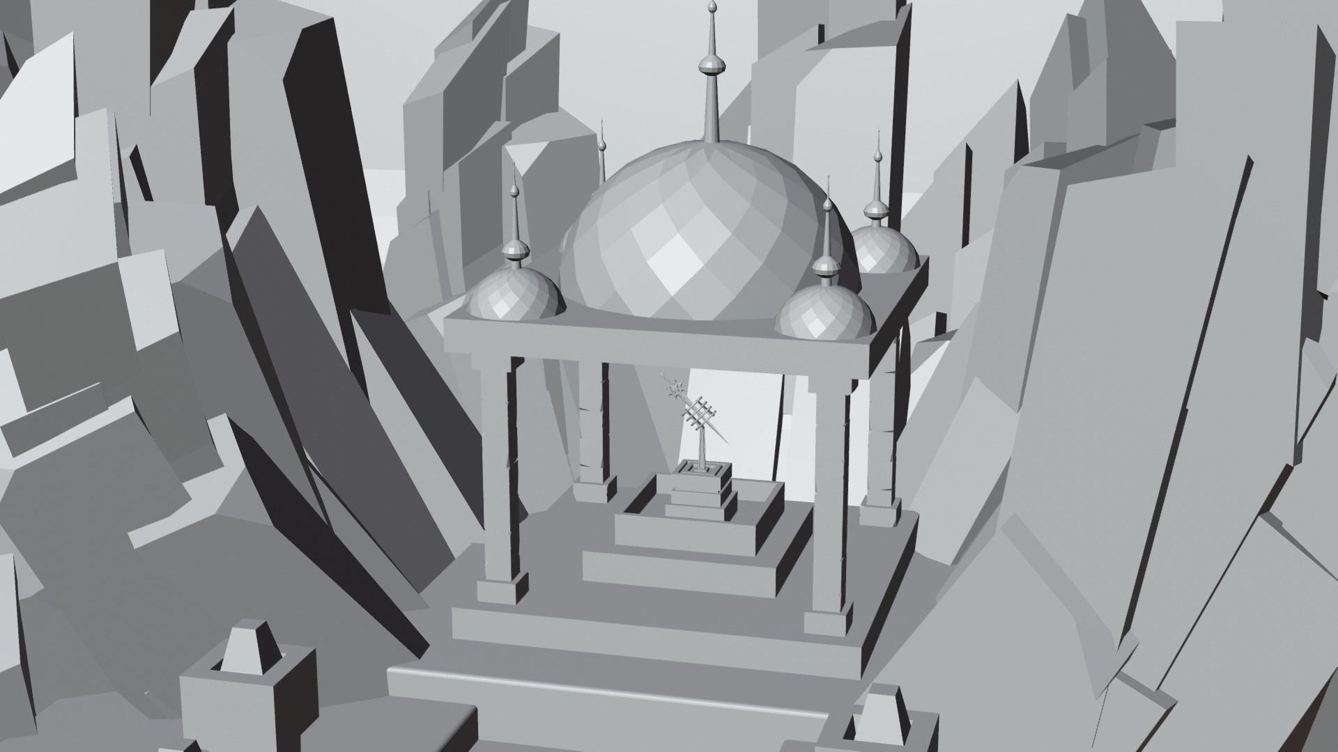 Volcano Environment Low-poly 3D model_7