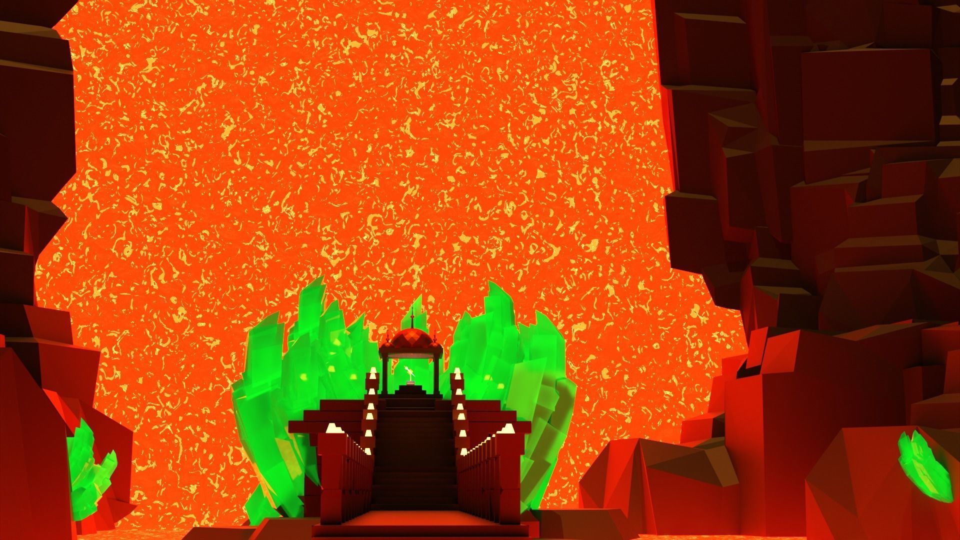 Volcano Environment Low-poly 3D model_5