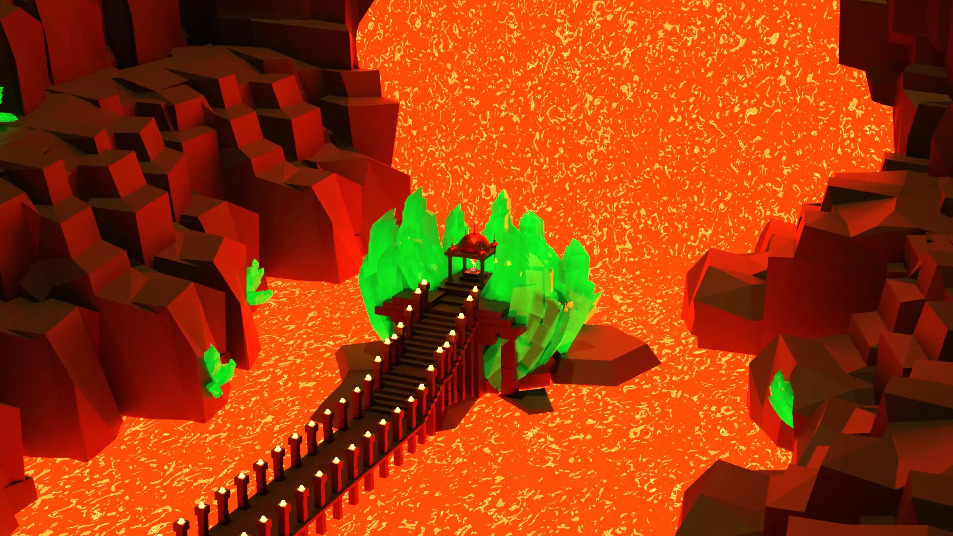 Volcano Environment Low-poly 3D model_0