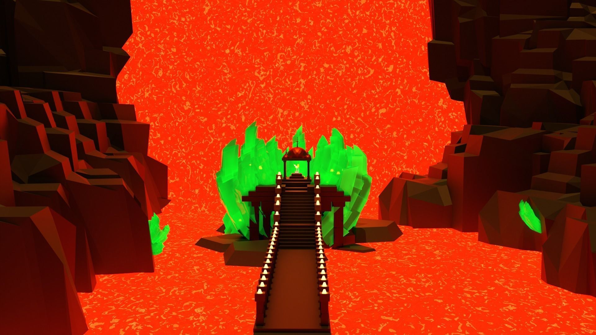 Volcano Environment Low-poly 3D model_3