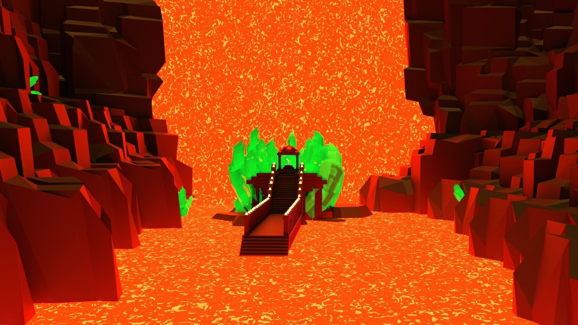 Volcano Environment Low-poly 3D model_4