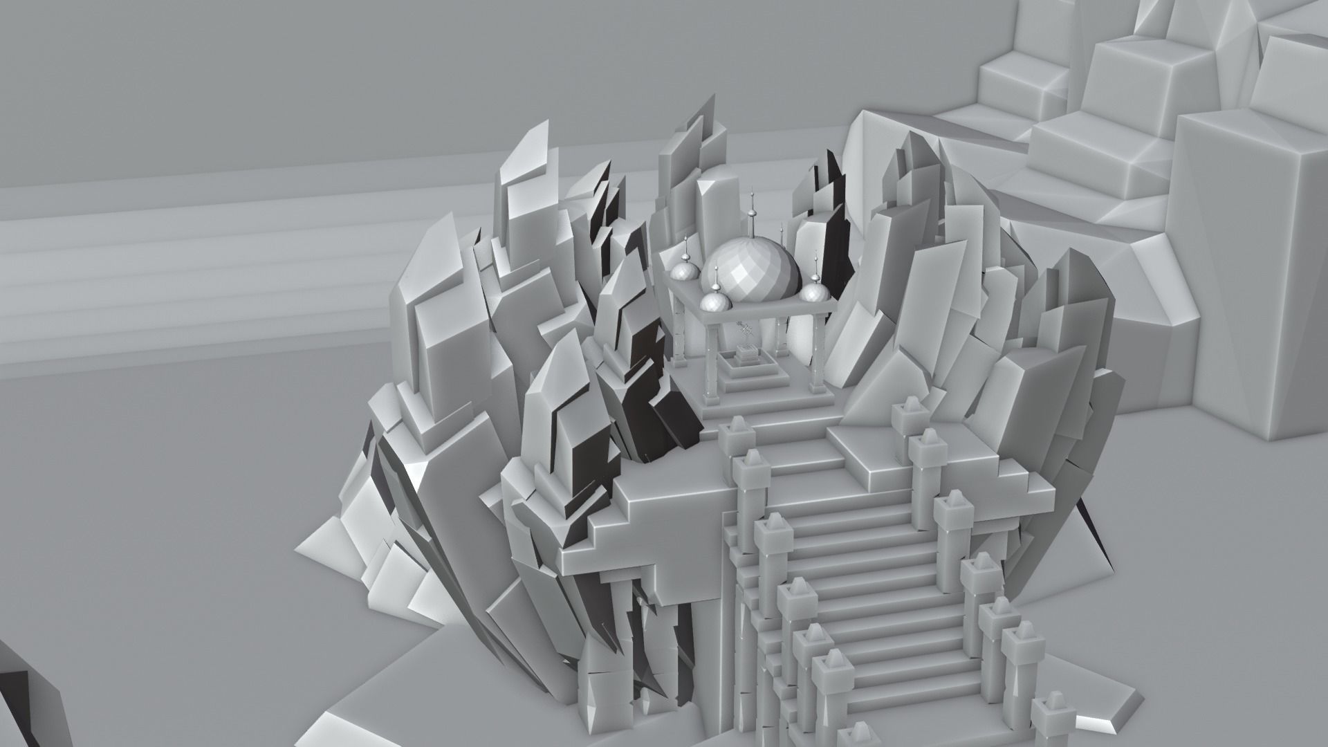 Volcano Environment Low-poly 3D model_8