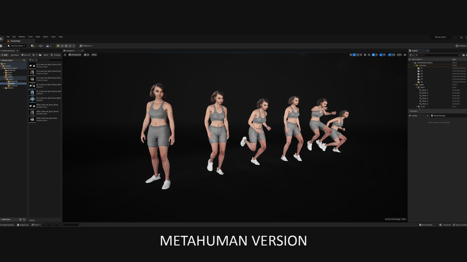 Woman Sport Outfit - Modular - Rigged Low-poly 3D model_5