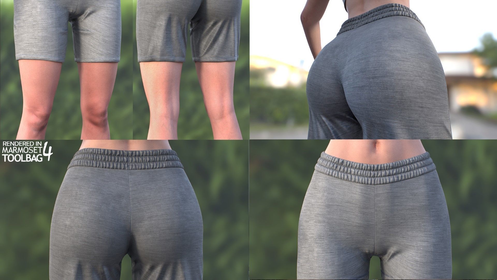 Woman Sport Outfit - Modular - Rigged Low-poly 3D model_11