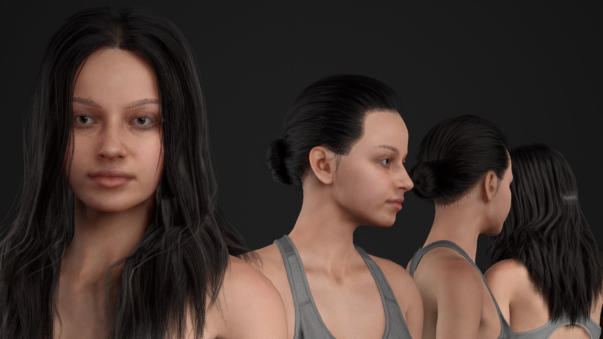 Woman Sport Outfit - Modular - Rigged Low-poly 3D model_24