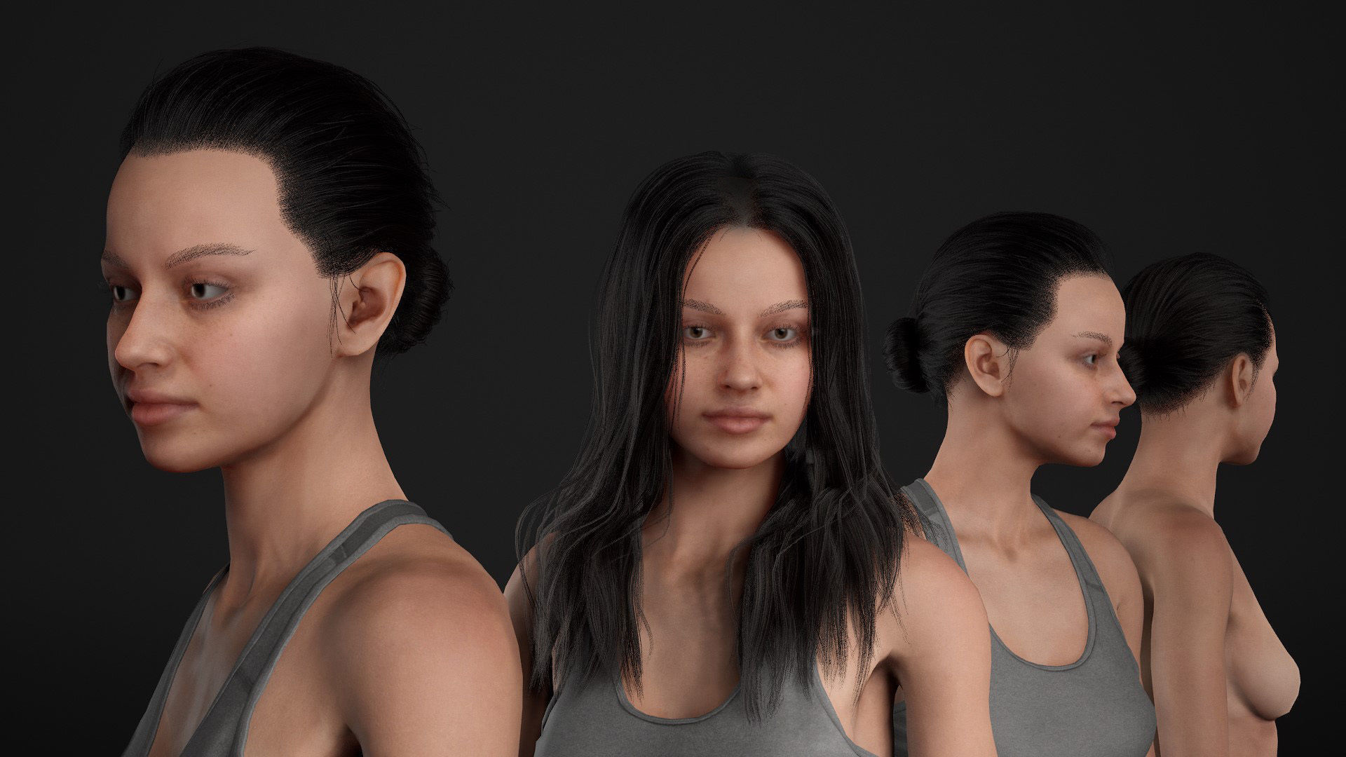 Woman Sport Outfit - Modular - Rigged Low-poly 3D model_16