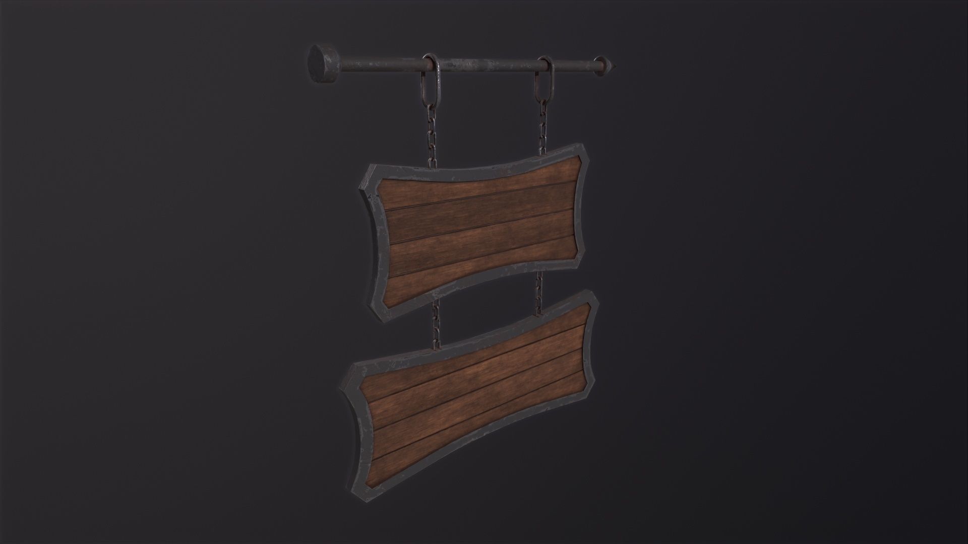 Medieval Wooden Tavern Sign 3D Model Low-poly 3D model_3