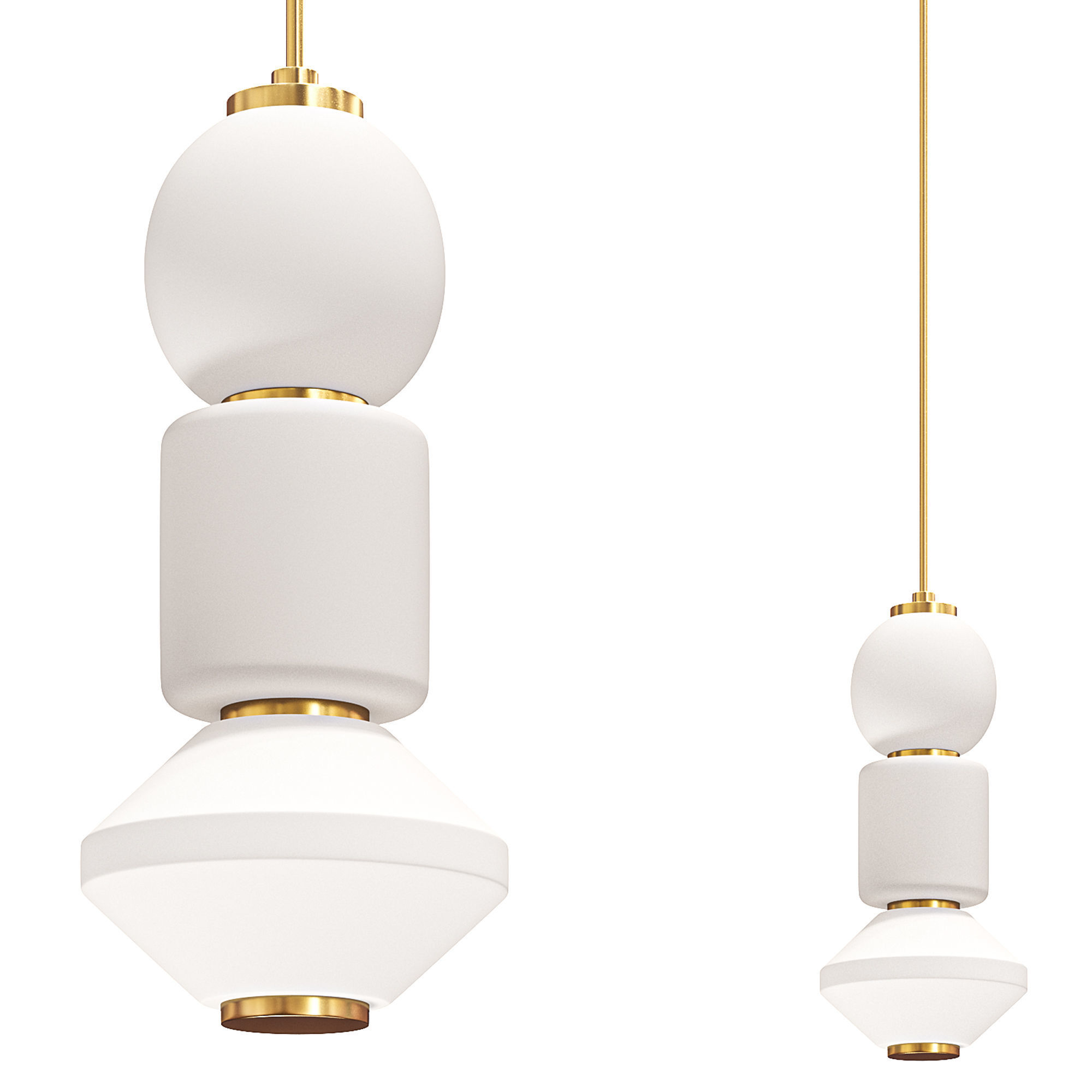 Dango Mixed Glass Pendant By Matteo Lighting 3D model_1