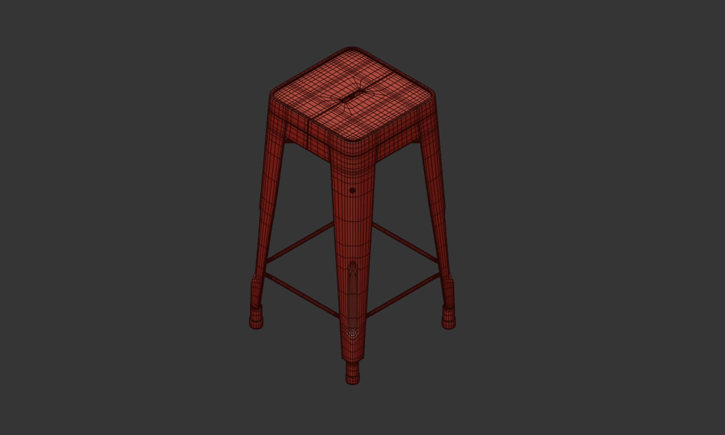 stool Free low-poly 3D model_4