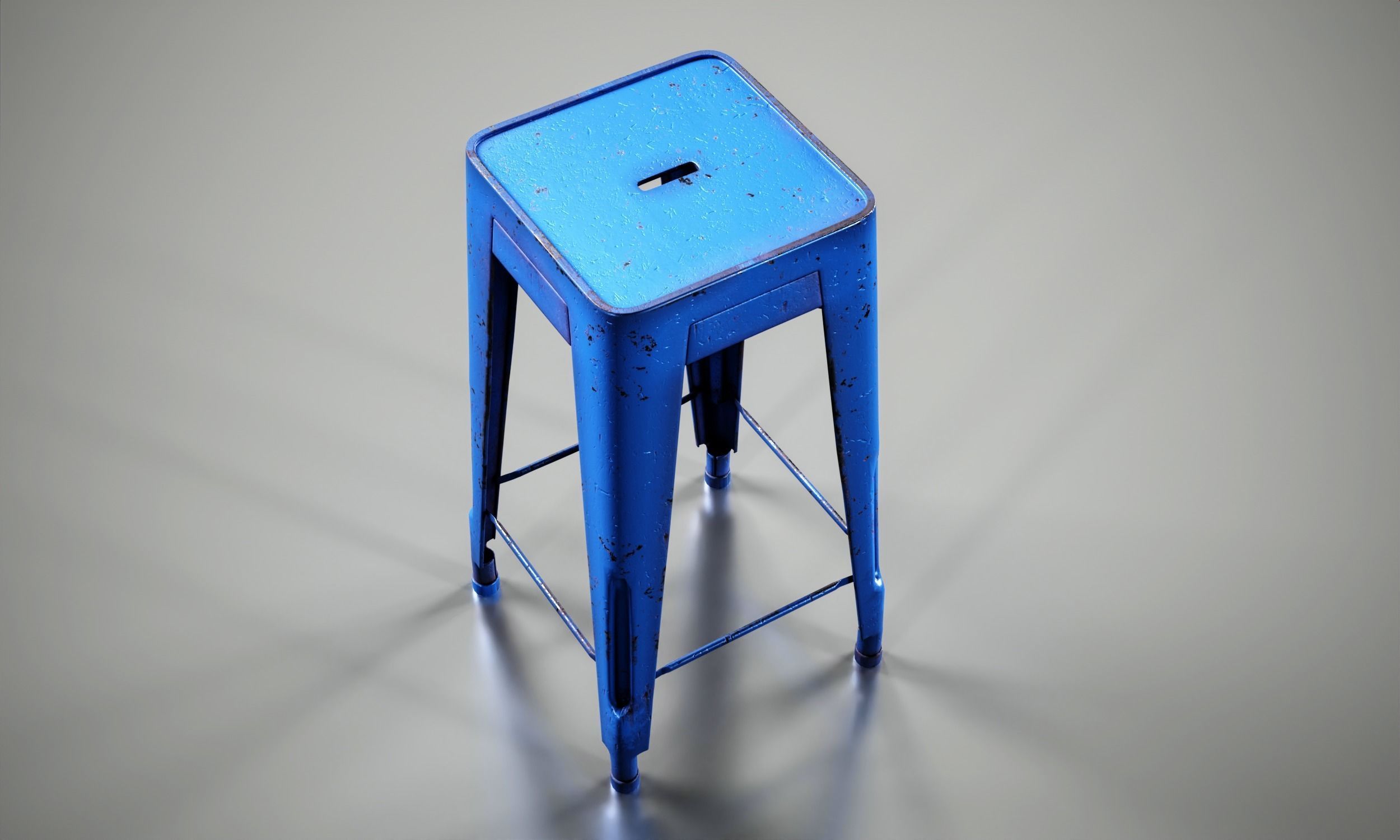 stool Free low-poly 3D model_3