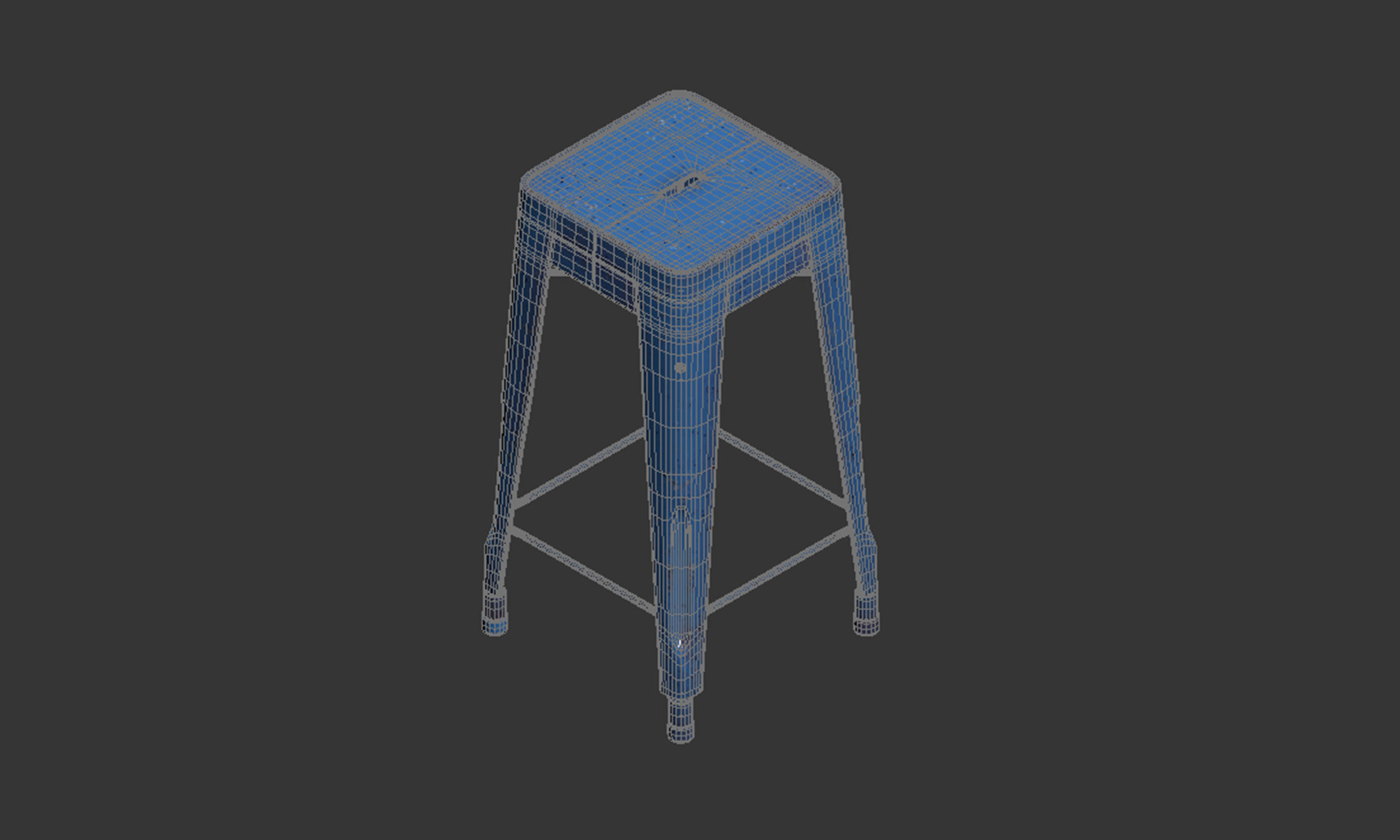 stool Free low-poly 3D model_13