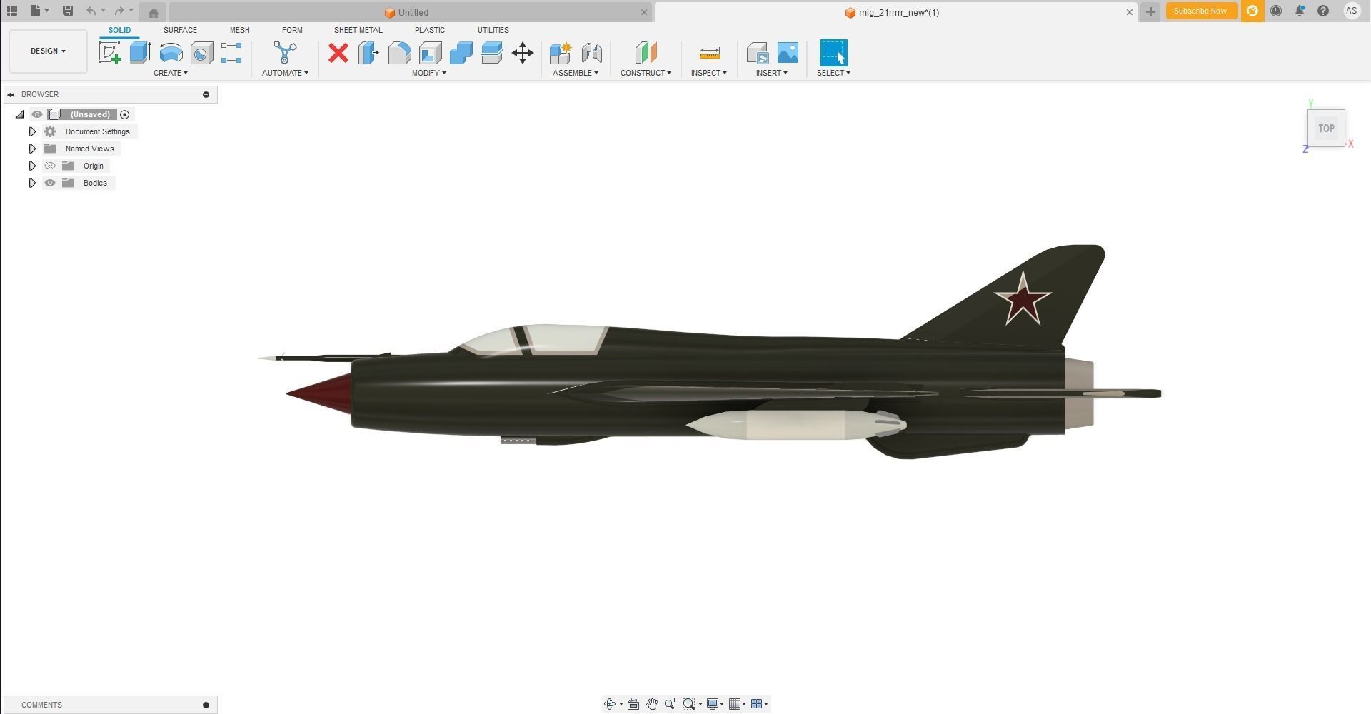 Russian MiG-21 Low-poly 3D model_2