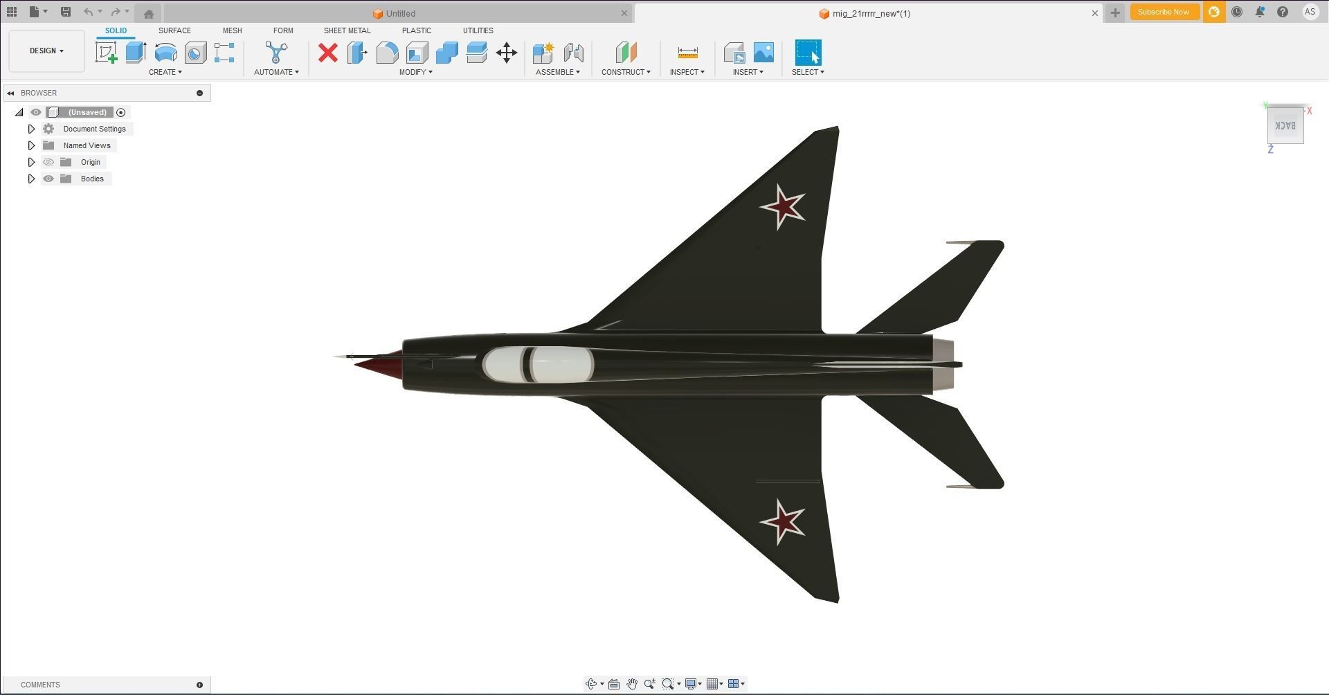 Russian MiG-21 Low-poly 3D model_3