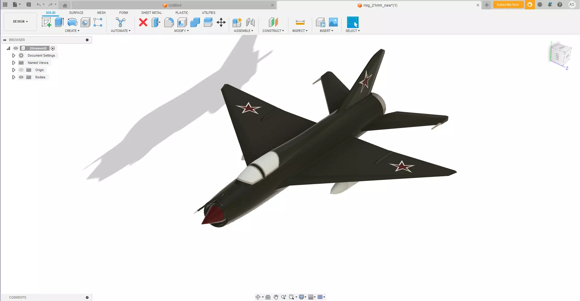 Russian MiG-21 Low-poly 3D model_0
