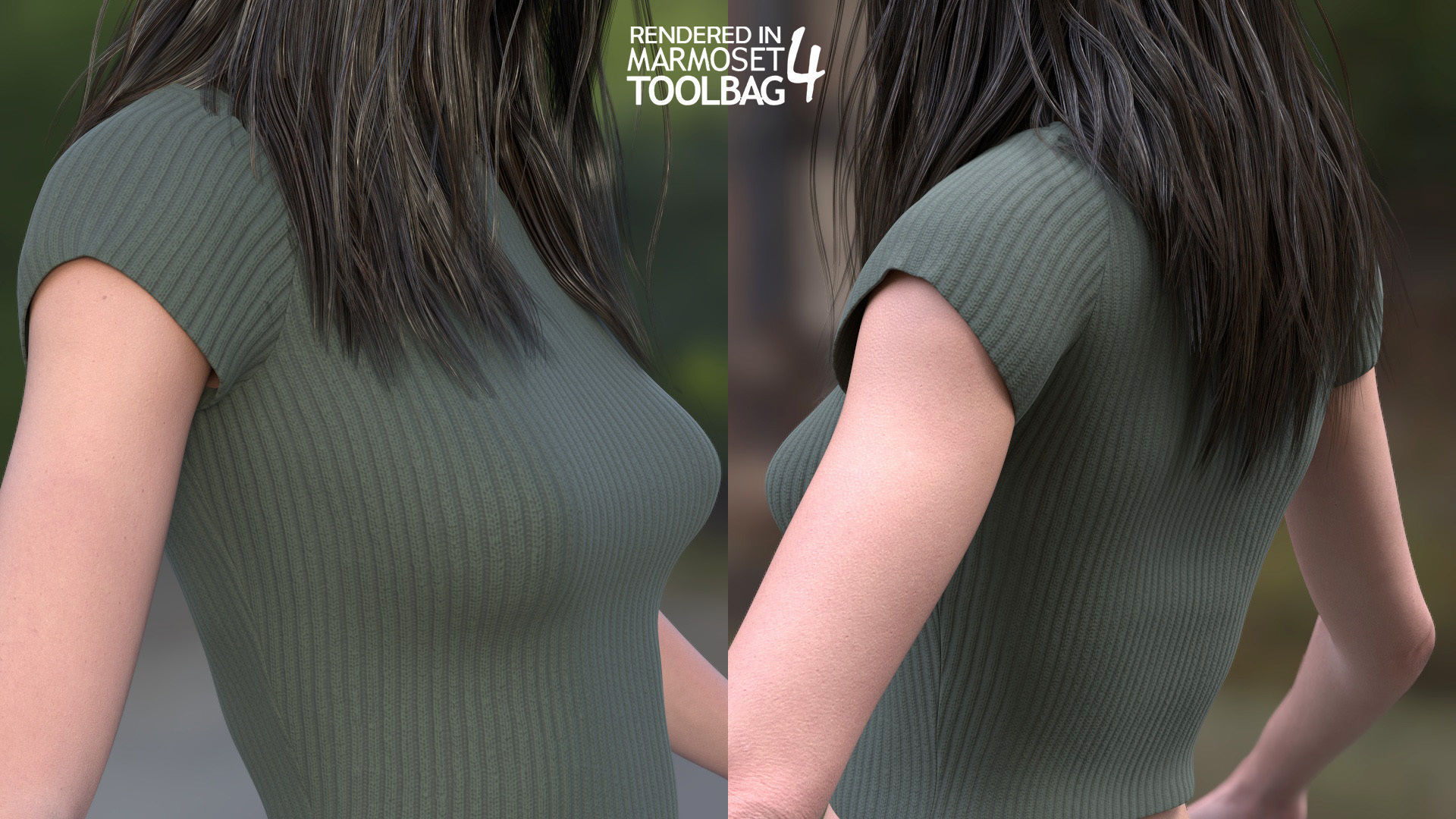 Woman - Summer Outfit 1 - Modular - Rigged Low-poly 3D model_16